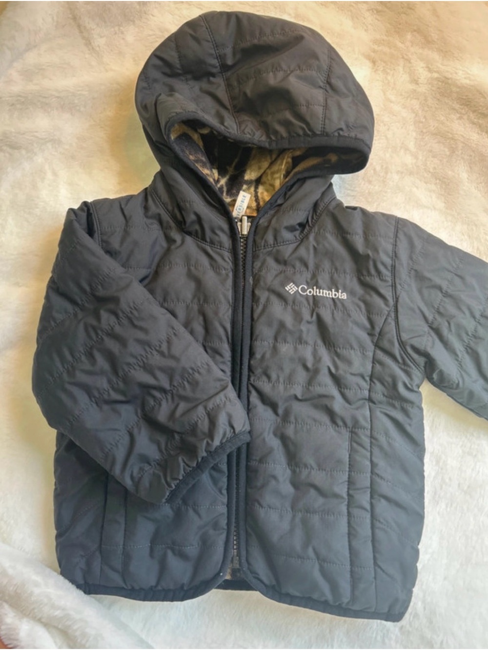 Columbia Kids Hooded Puffer Jacket - Dark Gray